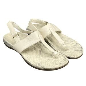 Vionic Tala White Leather T Strap Comfort Sling Back Sandal Women 9M/41